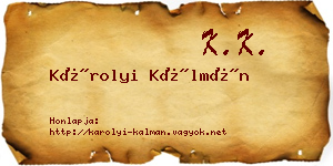Károlyi Kálmán névjegykártya