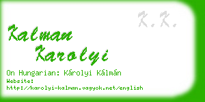 kalman karolyi business card