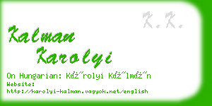 kalman karolyi business card